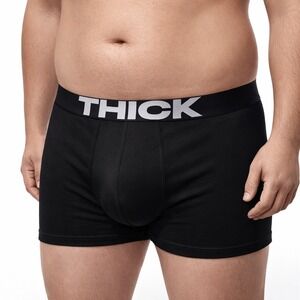 Andrew Christian THICK L (35-38) Black Boxer Briefs Cotton Spandex 92941 NEW